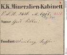 Etiketten zu Silber Gediegen (NHMW-MIN-Aq591)